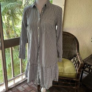 Loft Petites‎ Striped Button Down Dress